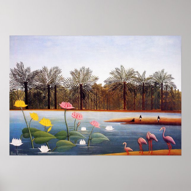 Henri Rousseau Flamingoes Poster (Framsidan)