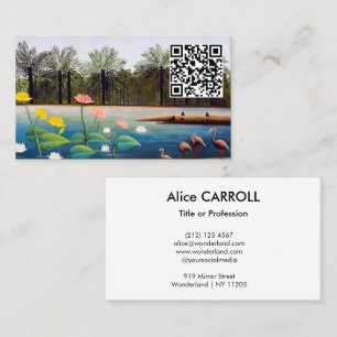 Henri Rousseau - Flamingoes - QR-koden Visitkort