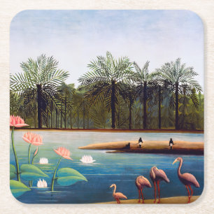 Henri Rousseau - Flamingoes Underlägg Papper Kvadrat