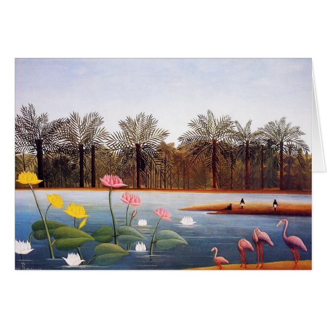 Henri Rousseau Flamingoeskort Hälsningskort (Framsidan Horizontal)