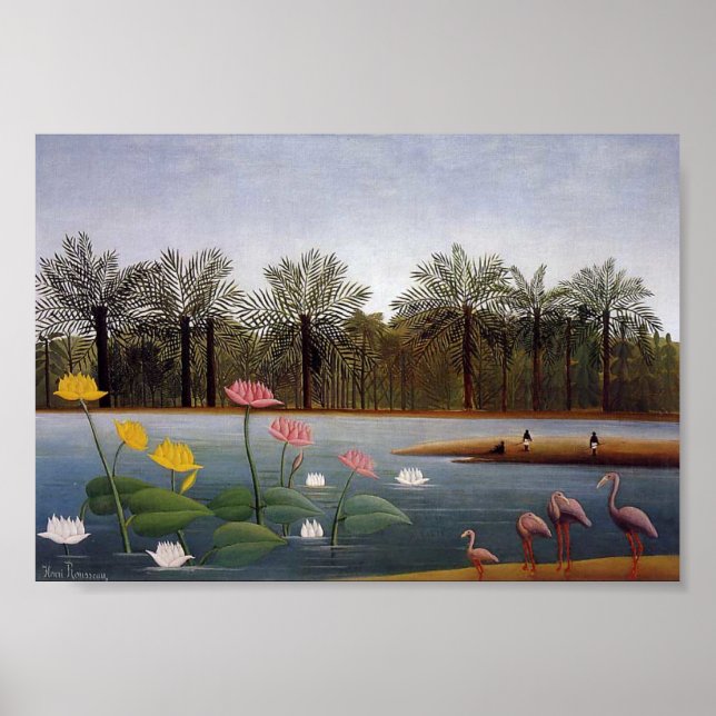 Henri Rousseau Flamingos Poster (Framsidan)