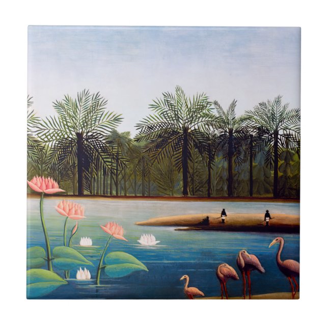 Henri Rousseau - Flamingosarna Kakelplatta (Framsidan)