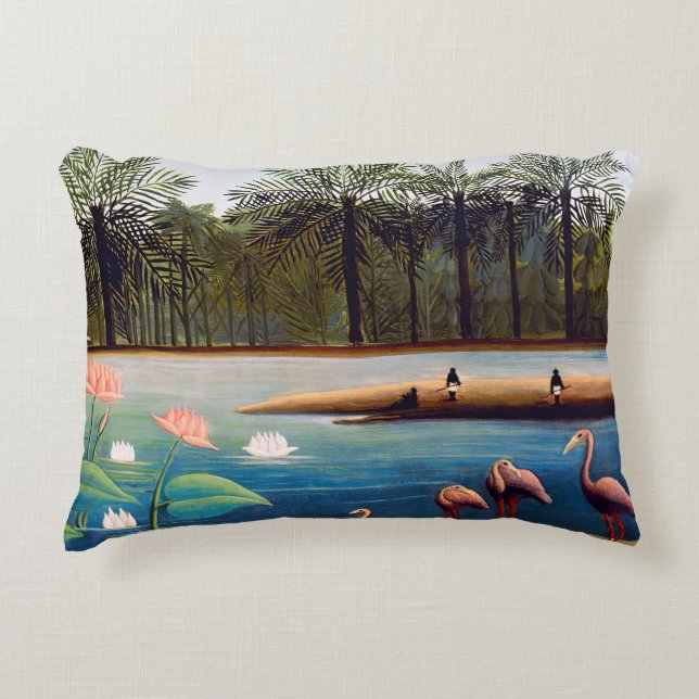 Henri Rousseau - Flamingosarna Prydnadskudde (Framsidan)