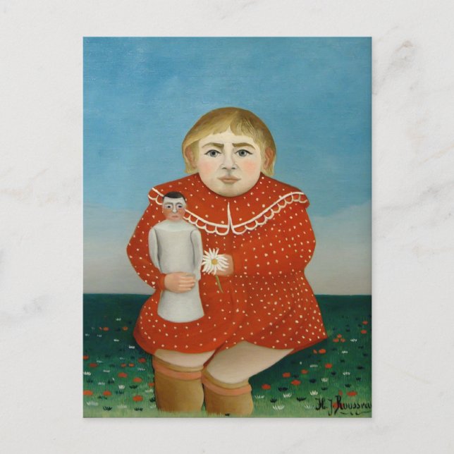 Henri Rousseau - Flickan med docka Vykort (Framsida)
