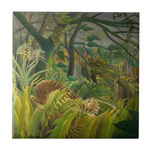 Henri Rousseau - förvånad! Kakelplatta