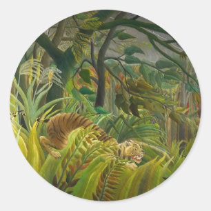Henri Rousseau - förvånad! Runt Klistermärke