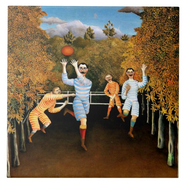 Henri Rousseau - Fotbollsspelare Kakelplatta (Framsidan)