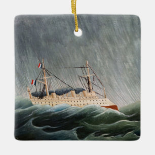 Henri Rousseau - Frakten i Tempest Julgransprydnad Keramik