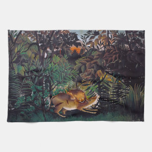 Henri Rousseau - Hungriga Lejona Kökshandduk