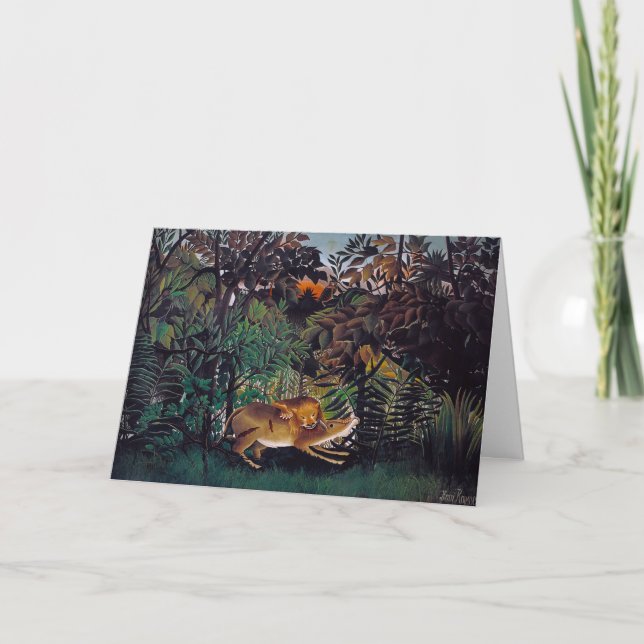 Henri Rousseau - Hungriga Lejona Kort (Framsida)