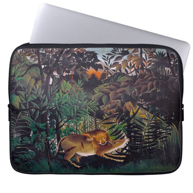 Henri Rousseau - Hungriga Lejona Laptop Fodral (Framsidan)
