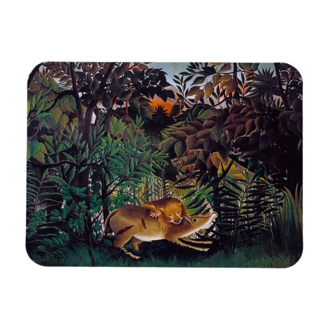 Henri Rousseau - Hungriga Lejona Magnet (Horisontell)