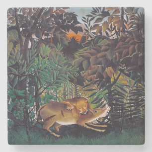 Henri Rousseau - Hungriga Lejona Stenunderlägg