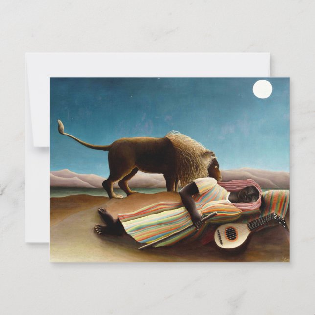 Henri Rousseau, inbjudan till den sovande zigenare (Framsida)