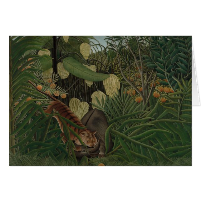 Henri Rousseau - kamp mellan tiger Hälsningskort (Framsidan Horizontal)