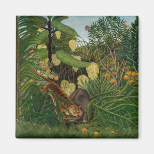 Henri Rousseau - Kamp mellan tiger och buffel Magnet