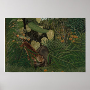 Henri Rousseau - kamp mellan tiger Poster