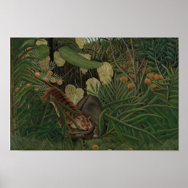 Henri Rousseau - kamp mellan tiger Poster (Framsidan)