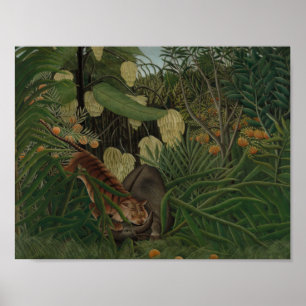 Henri Rousseau - kamp mellan tiger Poster