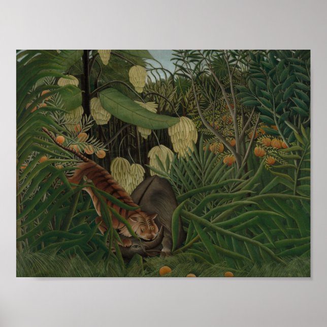 Henri Rousseau - kamp mellan tiger Poster (Framsidan)