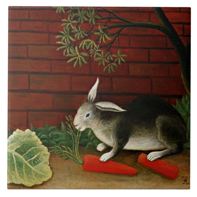 Henri Rousseau-konstverk, kanin Kakelplatta (Framsidan)