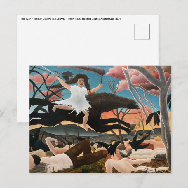 Henri Rousseau - Kriget Vykort (Fram/baksida)