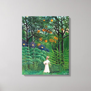 Henri Rousseau - Kvinna som går i en exotisk skog Canvastryck
