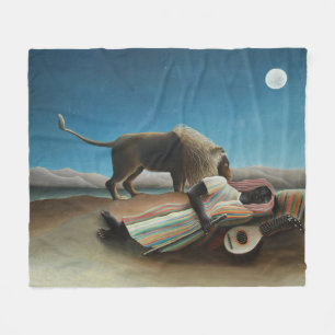 Henri Rousseau Lejon målning för romer Fleecefilt
