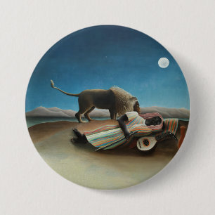 Henri Rousseau Lejon målning för romer Knapp