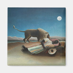 Henri Rousseau Lejon målning för romer Magnet
