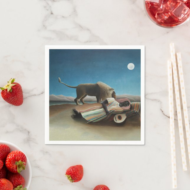 Henri Rousseau Lejon målning för romer Pappersservett (Insitu)