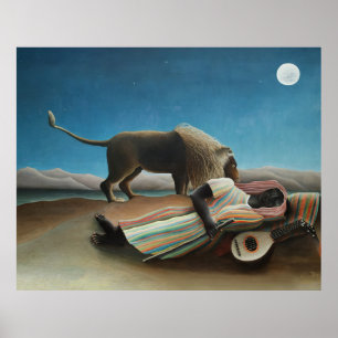 Henri Rousseau Lejon målning för romer Poster