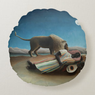 Henri Rousseau Lejon målning för romer Rund Kudde