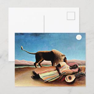 Henri Rousseau-målning, sömngips Vykort