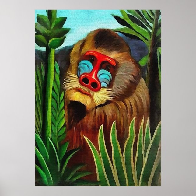 Henri Rousseau - Mandrill i Jungle Poster (Framsidan)