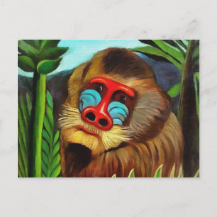 Henri Rousseau Mandrill in Jungle Vintage Art Vykort