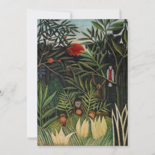 Henri Rousseau - Monkey & Parrot i Virgin Forest Tack Kort