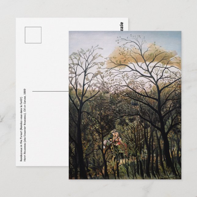 Henri Rousseau - Möte i skogen Vykort (Fram/baksida)