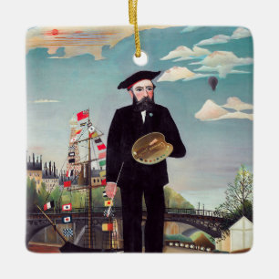 Henri Rousseau - Myself Porträtt-Ligcape Julgransprydnad Keramik