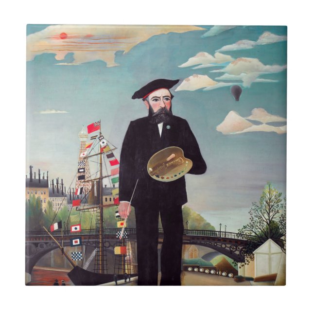 Henri Rousseau - Myself Porträtt-Ligcape Kakelplatta (Framsidan)