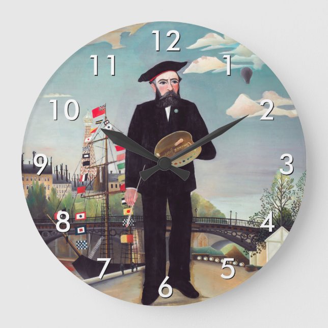 Henri Rousseau - Myself Porträtt-Ligcape Stor Klocka (Framsida)