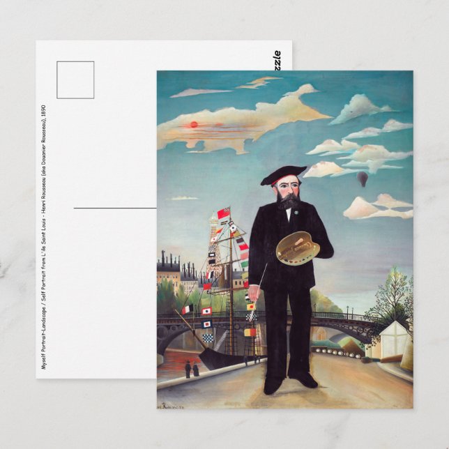 Henri Rousseau - Myself Porträtt-Ligcape Vykort (Fram/baksida)