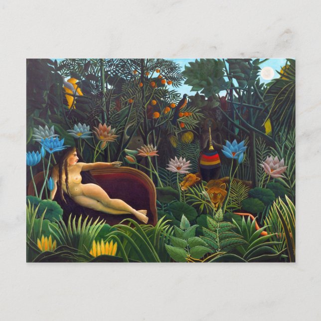 Henri Rousseau Naïvist från 1910 (Le Rêve) Vykort (Framsida)