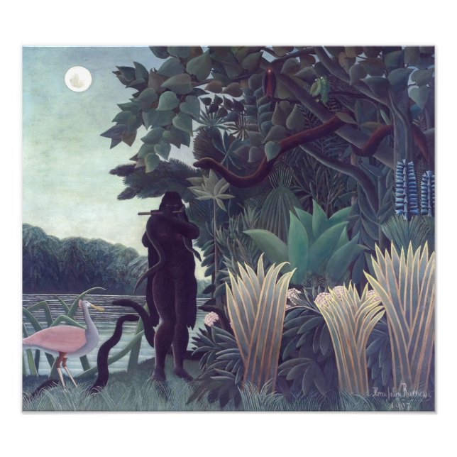 Henri Rousseau - Ormcharmaren Fototryck (Framsidan)