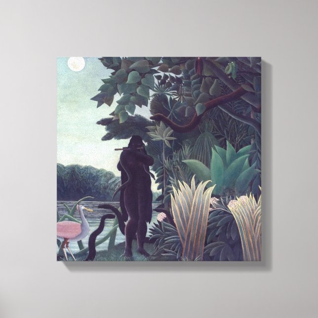 Henri Rousseau - Ormtämjaren Canvastryck (Framsida)