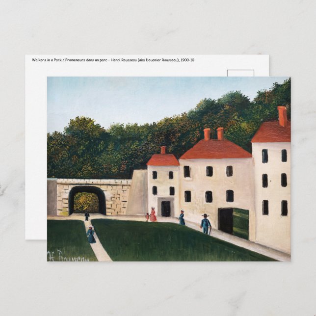 Henri Rousseau - Promenad i en park Vykort (Fram/baksida)