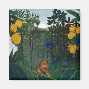 Henri Rousseau Repast of the Lejon Botanical Ga Magnet