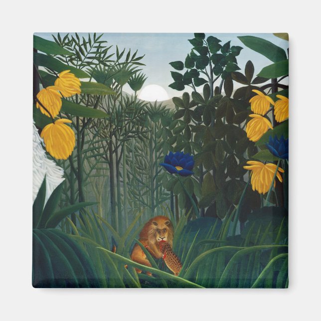Henri Rousseau Repast of the Lejon Botanical Ga Magnet (Framsidan)