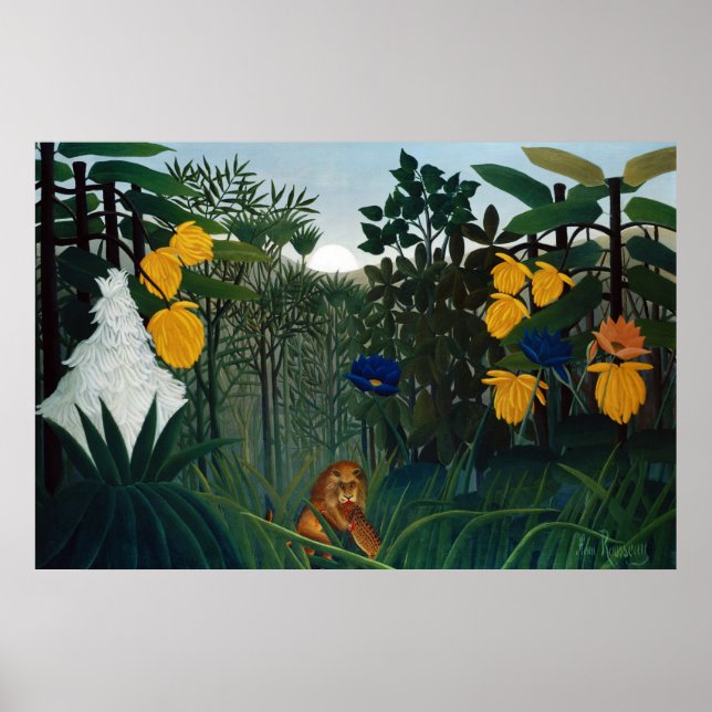 Henri Rousseau Repast of the Lejona Botanical Poster (Framsidan)