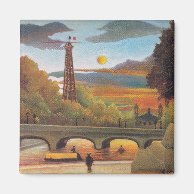 Henri Rousseau - Seine och Eiffel Torn i Sunset Magnet (Framsidan)